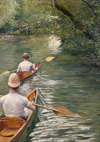 The Canoes, 1878 by Gustave Caillebotte